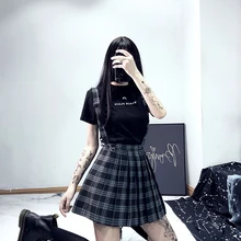 Осень зима Harajuku готический черный серый плед Юбки Шорты Женская короткая юбка в складку панк юбка для девочек короткая