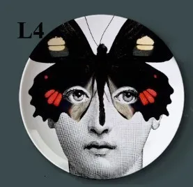 D Изысканное Украшение Artesanato Fornasetti Рукоделие украшение керамика Hogar Manualidades Fornasetti тарелка фарфоровые настенные тарелки - Цвет: D