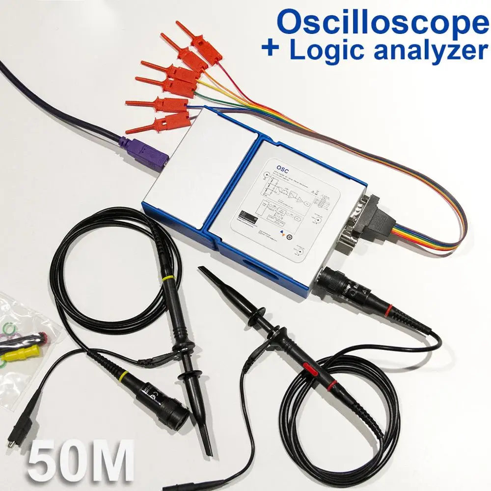 US $115.00 LOTO USBPC Oscilloscope OSC2002 1GSs Sampling Rate 50MHz Bandwidth for automobile hobbyist student engineers