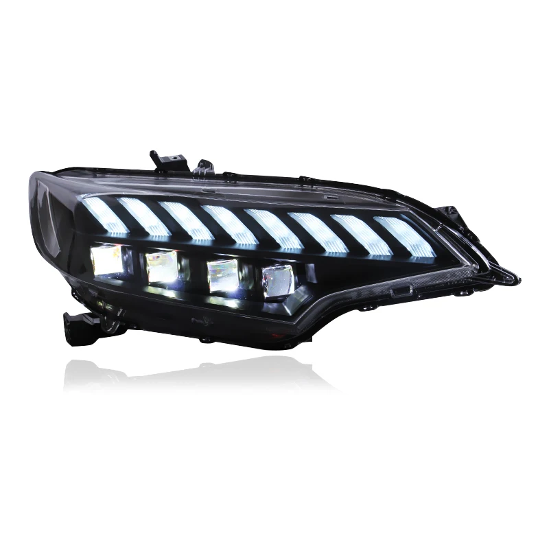 Hireno For Honda FIT JAZZ GK5- Headlights LED DRL Running lights Bi-Xenon Beam Fog lights angel eyes Auto - Цвет: White lens