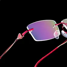 Без оправы, прямоугольные оправы для очков для женщин, женские оптические очки, Женская оправа, металлические очки унисекс, женские очки для глаз