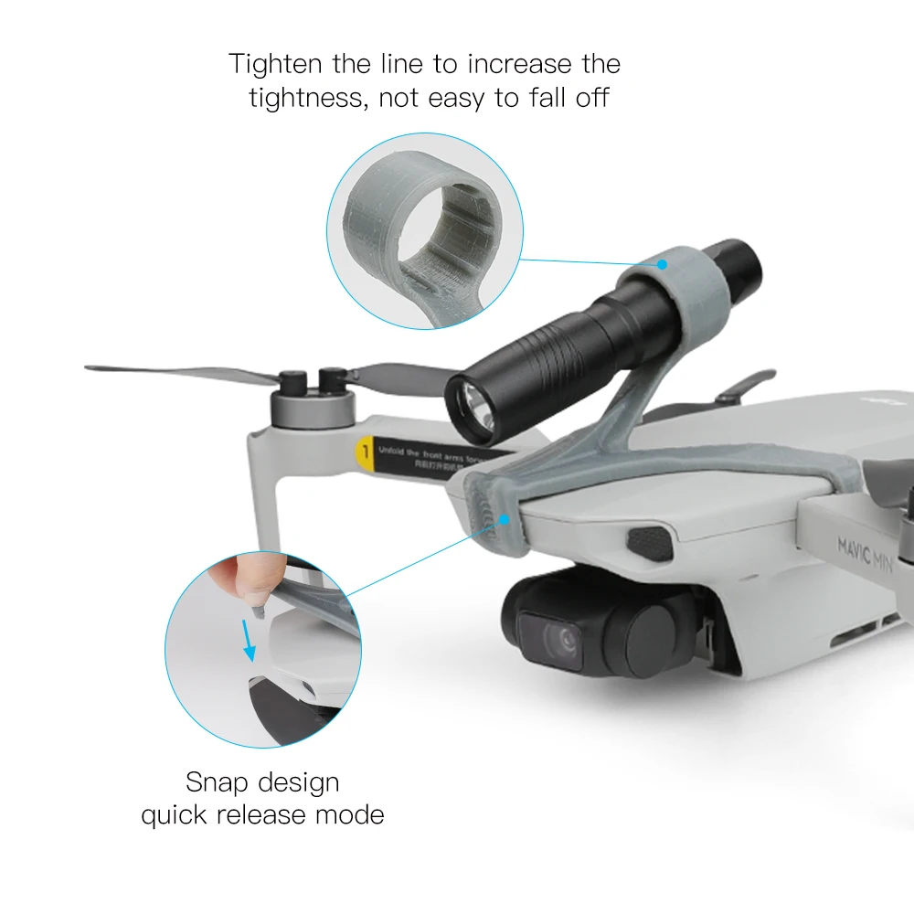 Для DJI Mavic мини-Дрон ночной полет прожектор CRRE-Q5 фонарик с кронштейном использовать батарею AAA для dji mavic мини-Дрон
