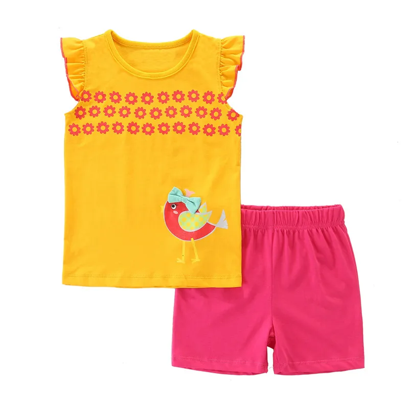 

Children'S Clothing Sets European And American Style Cotton Children'S Suit Cartoon Pattern Home Clothes Elephant Print