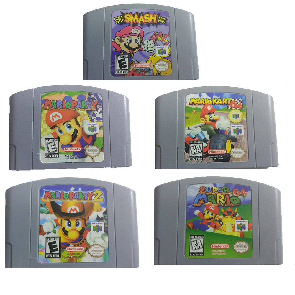 

NEW USA PAL Version Cartridge for 64Bit Video Game Console Game Card Mario Kart ,Super Smash Bros,Mario Party