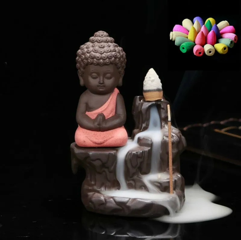 50 cones+ burners creative home decoration small monks and monks Review back incense burning for use in teahouses