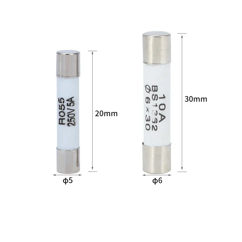 Fast Blow Tube Fuses 5*20mm 6*30mm 250V 0.5 1 2 3 4 5 6 8 10 15 20 25 30 A AMP Fuse Ceramic fuse 10pcs/lot ceramic fuse tube fuses glass tube fuses one time fuse fast acting fuse