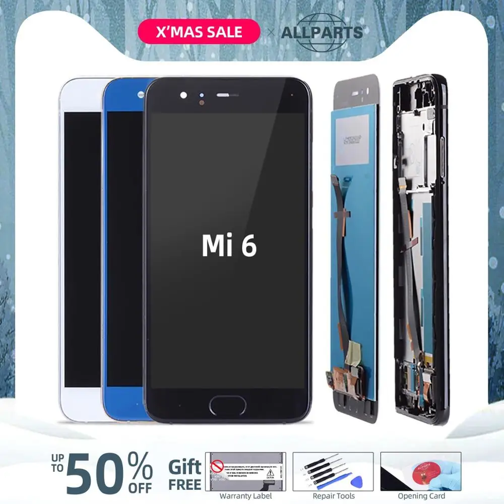 Дисплей дл XIAOMI Mi6 LCD в сборе с тачскрином на рамке 5.15'' черный белый