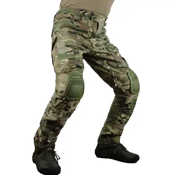 

zuoxiangru Men's Multicam Tactical Pants Multi-Pockets Military Camo Outdoor Airsoft Combat Hunting Pants with Knee Pads