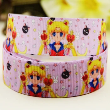 

22mm 25mm 38mm 75mm Sailor Moon Cartoon printed Grosgrain Ribbon party decoration 10 Yards X-03025