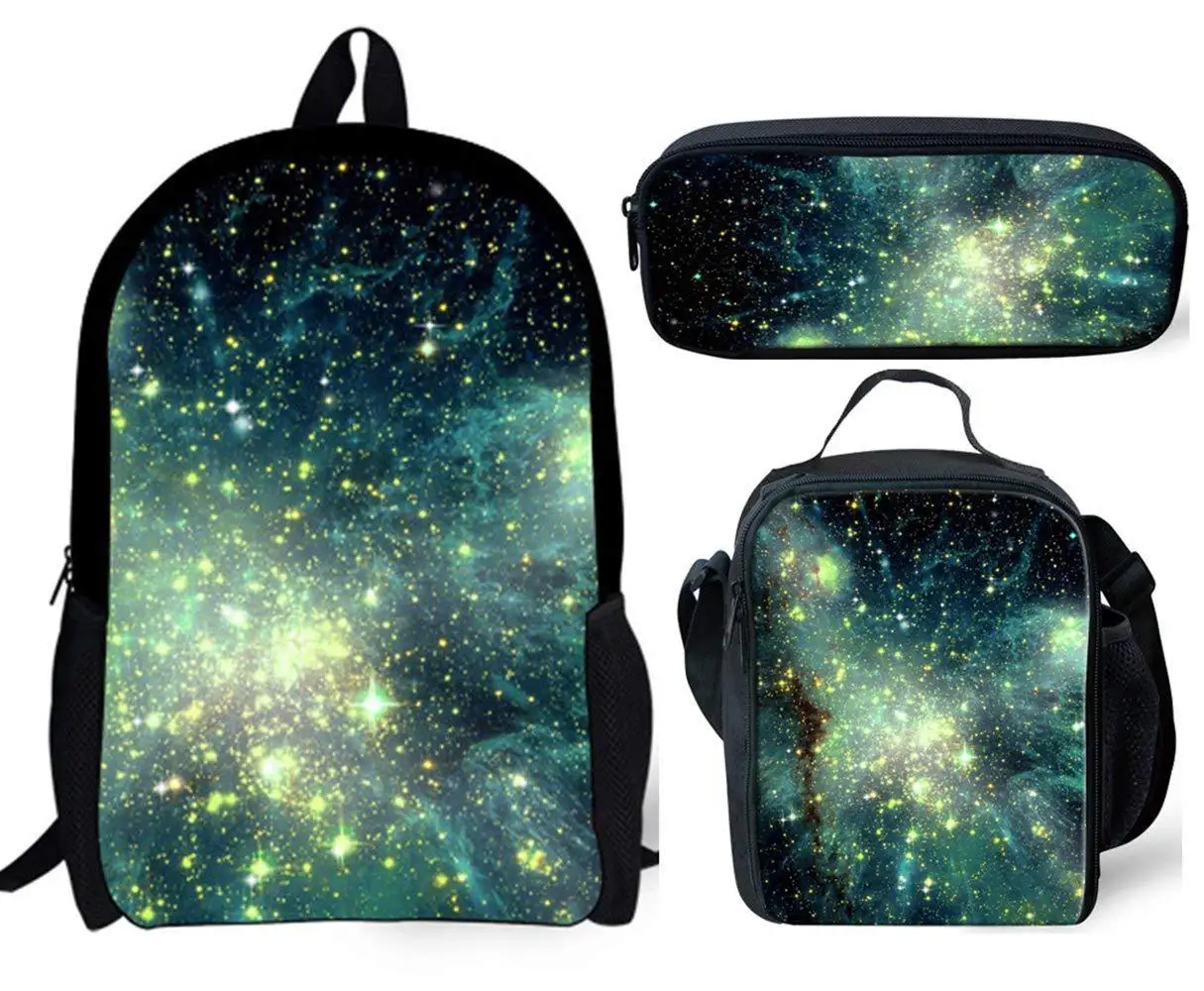 

Hot Selling Primary School STUDENT'S Combination Combo Stars Printed Lunch Bag Pencil Case Big Cartoon Backpack