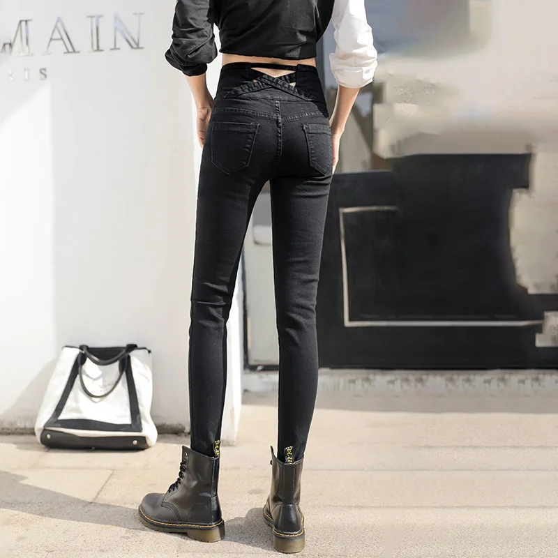 Jeans woman Pencil Pants High Waist Korean Version Thin Elastic Jeans Women 2020 Summer