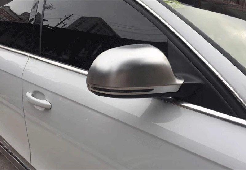 Накладка на зеркало заднего вида автомобиля для Audi B8 A3 A4 A5 A6 S4 RS4 S6 RS6 1 пара матового хромированного зеркального покрытия Защитная крышка для автомобиля