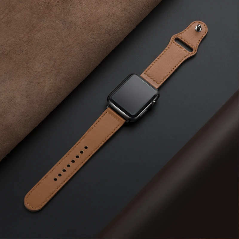 Ремешок из натуральной кожи для apple watch 42 мм 44 38 40 iwatch ремешок 6 5 4 3 2 1 мм|Ремешки