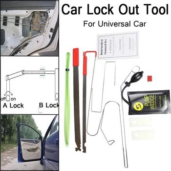 

1 Set Car Door Key Lost Lock Out Emergency Open Universal Vehicle Door Auto Maintain Care Unlock Key Tool Kit With Air Pump
