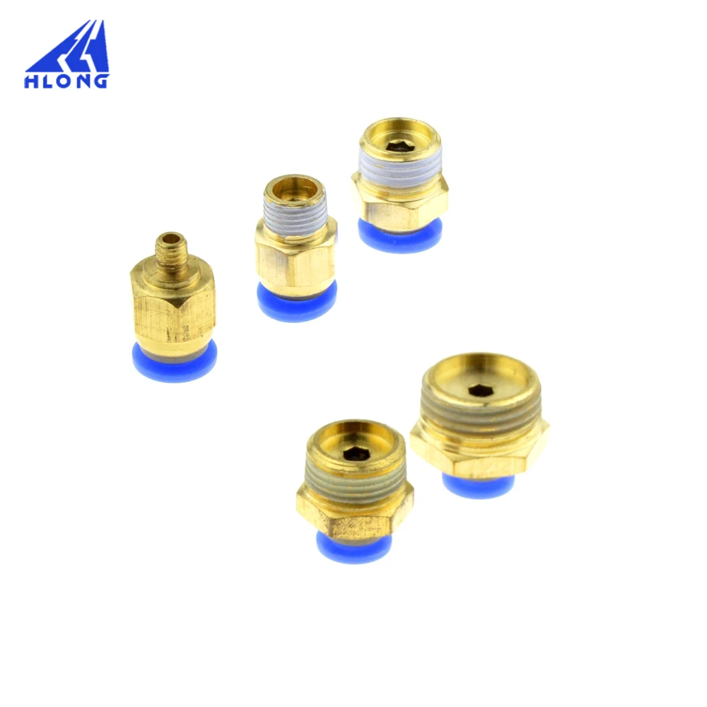 Pneumatic 6mm outer diameter hose 1/4" PT 1/8" 3/8 &quot1/2" BSPT M5 external thread push-in air connector quick |