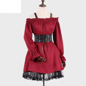 

Masquerade A Sexy Off-the-shoulder Kawaii Party Girls Clothe Sweet Wine Red Gothic Lolita Dress Adult Anime Maid Cosplay Costume