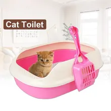 Пластиковая коробка для туалета для кошек, устойчивая к осколкам, для уборки, милая коробка для кошачьих туалетов, для дома, для собак, домашних животных, защита от трещин, принадлежности для мытья домашних животных