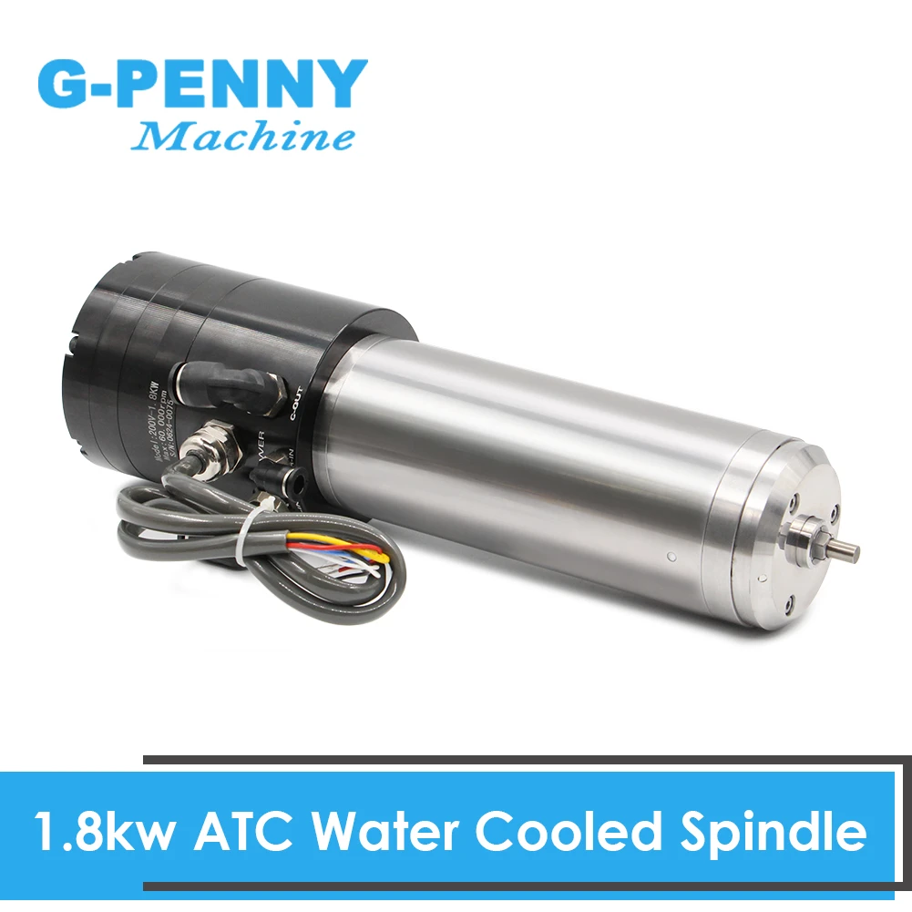 1.8kw Water Cooled Spindle Atc Spindle Motor Automatic Tool Change 220v