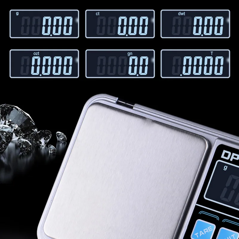 100/200/300/500/1000g 0,01/0,1 г электронные кухонные весы Многофункциональный высокой точности мини весы для драгоценных камней, выполненные из Подсветка грамм весы