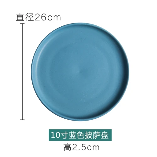 blue 10 inch Скандинавское креативное домашнее керамическое блюдо в стиле вестерн тарелка для стейка черная посуда тарелка для завтрака круглая тарелка LB111610 - Цвет: blue 10 inch