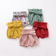 Летние шорты для маленьких девочек шорты с кружевом и бантом шорты для мальчиков короткие леггинсы для маленьких девочек от 1 до 5 лет