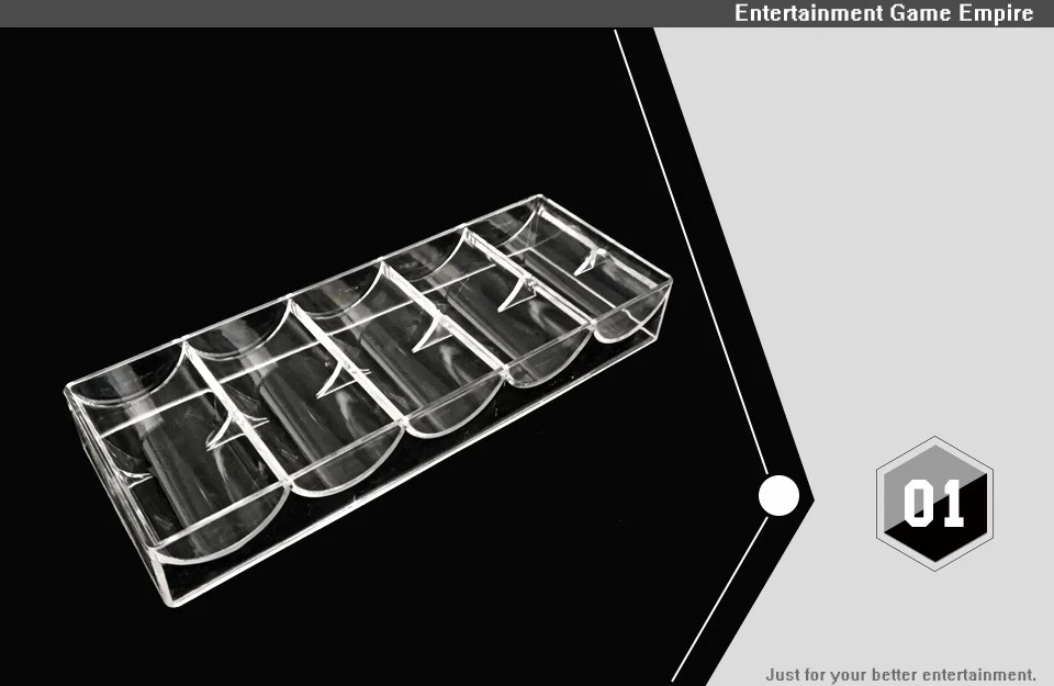 2 Yernea High-quality Poker Chips Box Set Texas 100Pcs Chip Box Acrylic Transparent Portable Baccarat Tray Casinos No cover (1)