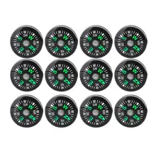 12 шт. 20 мм Мини карманный кемпинговый компас Жидкостная Кнопка Компас наружная Кнопка выживания компас туристический навигационный гидер