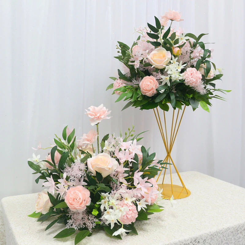 JAROWN 40cm Silk Artificial Rose Hydrangea Flower Ball Wedding Centerpieces Arrangement Decor Wedding Party Backdrop Flores Accessories (37)