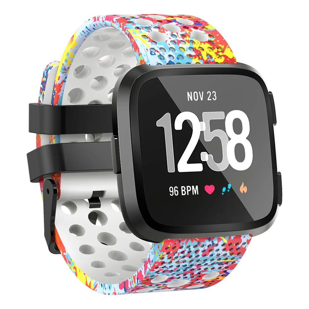 Honecumi для Fitbit Versa/versa 2 более красочный сменный ремешок для часов дышащие с отверстиями Смарт-часы спортивный браслет аксессуары для путешествий - Цвет: 12