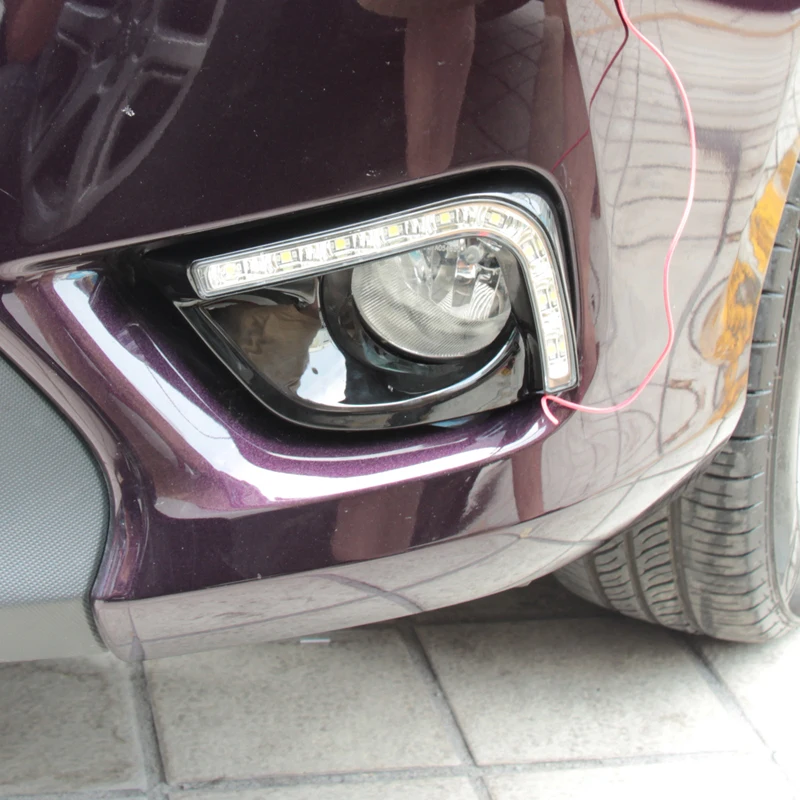 2 шт. для Toyota Vios- Светодиодный дневной ходовой светильник DRL Автомобильная противотуманная фара 6000K белый светильник желтый светильник