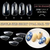 1Bag/Lot 200pcs Short OVAL Medium FALSE NAILS Full Cover Single Size Acrylic Clear Nail Art Tips ► Photo 1/6