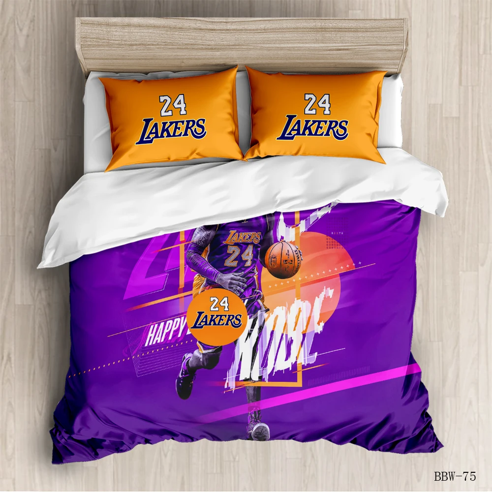 

Free shipping Basketball star Kobe Bryant 3D Quilt Duvet Doona Cover Set Single Double Queen King Print