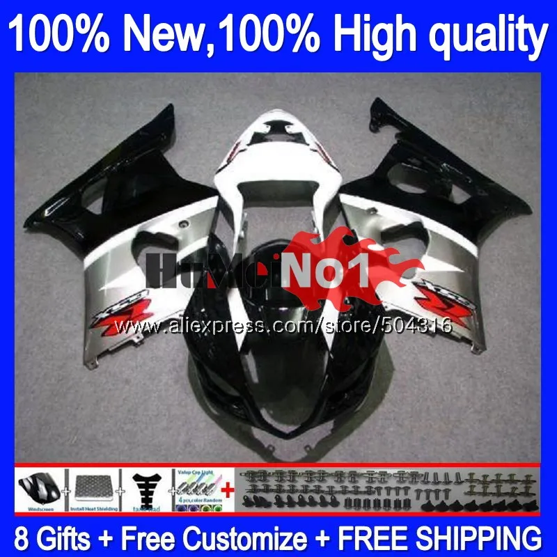 Body For SUZUKI GSXR 1000 GSXR-1000 2003 2004 20MC.63 GSX-R1000 K2 1000CC GSX R1000 K3 03 04 GSXR1000 03 04 Fairing Black silver