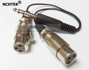 

NCHTEK 1/4" 6.35MM Stereo Plug To Dual XLR 3Pin Female Microphone Mic Audio Cable About 0.3M/Free Shipping/10PCS