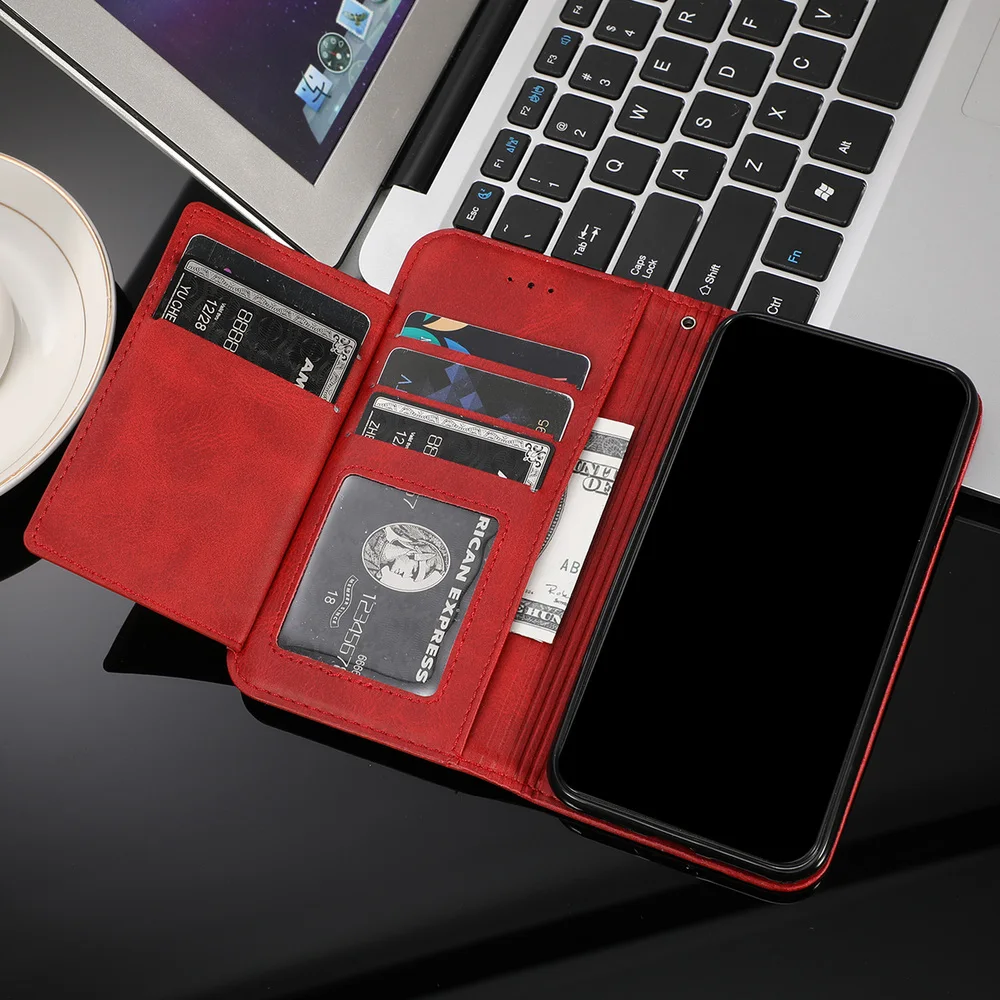 

PU Leather Zipper Wallet Case for Samsung Note10plus Coque A30 A50 A70 Flip Case for Samaung S10 S9 S8 Plus S7 Edge Back Cover