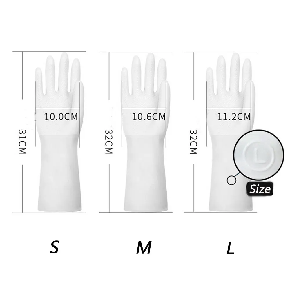 FAROOT S M L1 PVC PVC Dish Washing Gloves Kitchen Bathroom Dish Cleaning Non-slip Rubber Household Gloves
