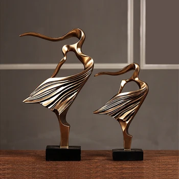 

WEDDING GIFTS ABSTRACT ART DOUBLE DANCER STATUE HOME DECORATION FIGURINES ORNAMENTS STATUE TV CABINET DECOR DESKTOP CRAFTS RESIN