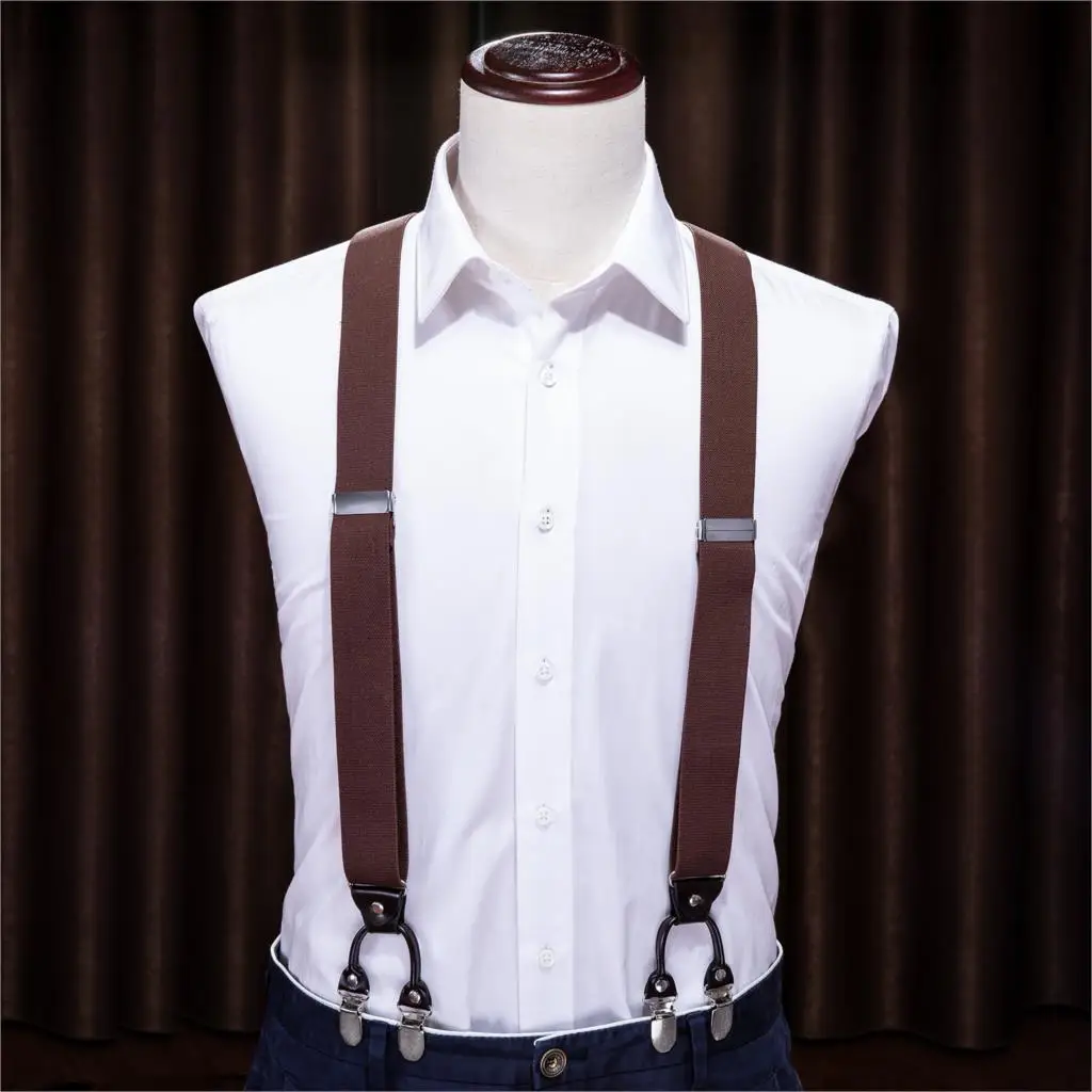 Однотонная мужская рубашка на подтяжках галстук-бабочка Красный Пейсли носовой набор тканый Y-Back Шелковый подтяжки без скольжения серебряный зажим Барри. Ван BT-1001 - Цвет: BT-1002