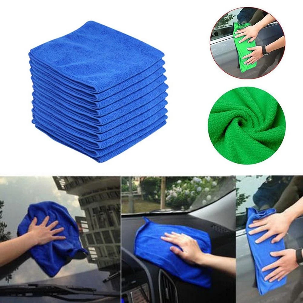 

10Pcs Microfiber Car Wash Towel Soft Cleaning Auto Car Care Detailing Cloths Wash Towel Duster 25x25cm cleaning kits jy31