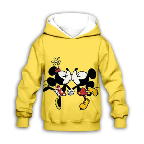 Kids hoodies Детский комплект, мультяшный Микки, Минни, 3d принт, толстовка с капюшоном, штаны свитшот с мышью на молнии, футболки для мальчиков и девочек топ с длинными рукавами, Прямая поставка - Цвет: Kids hoodies