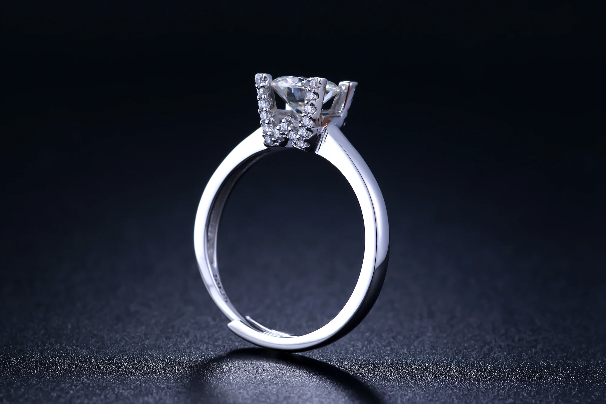 Круглое серебряное кольцо с муассанитом 1ct D VVS роскошное кольцо с муассанитом для женщин
