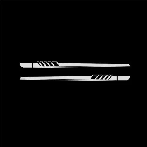 White EARLFAMILY 150 см X 38 см 2x автомобильные гоночные белые длинные полосы с графикой боковые накладные виниловые наклейки универсальные аксессуары для стайлинга автомобилей - Название цвета: White
