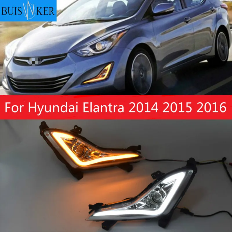 

1 светодиодный светодиодных дневных ходовых огней DRL, противотуманные фары для Hyundai Elantra 2014 2015 2016, противотуманные фары для переднего бампера автомобиля, поворотные одиночные белые