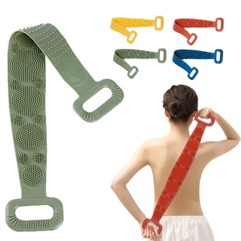 

Silicone Brushes Bath Towels Scrubber Bathes Long Rubbing Back Mud Peeling Towel Body Massage Shower Clean Shower Brushes