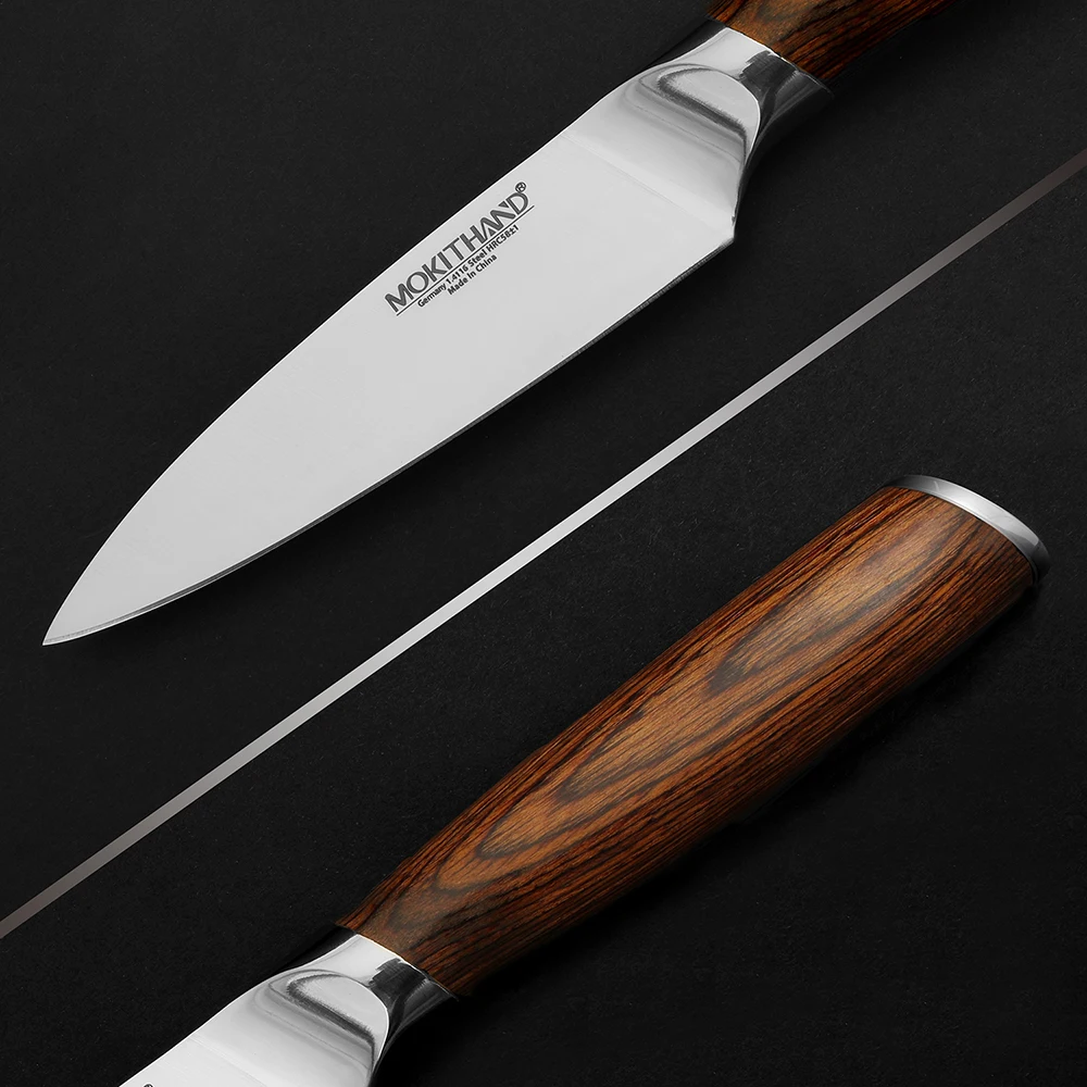 Mokithand Paring knife 3.5 inch Japanese Fruit Knives Germany 1.4116 Stainless Steel Professional Kitchen Vegetable Knife