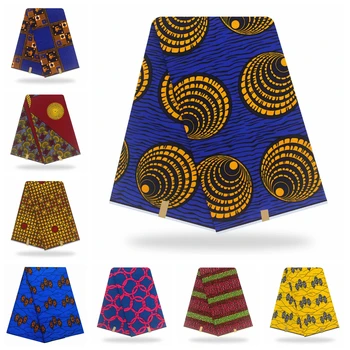 

Ankara African Printed Fabric 100% Cotton Nigeria Style African Fabric Veritable Wax African Real Pagne Wax 6yards For Wedding