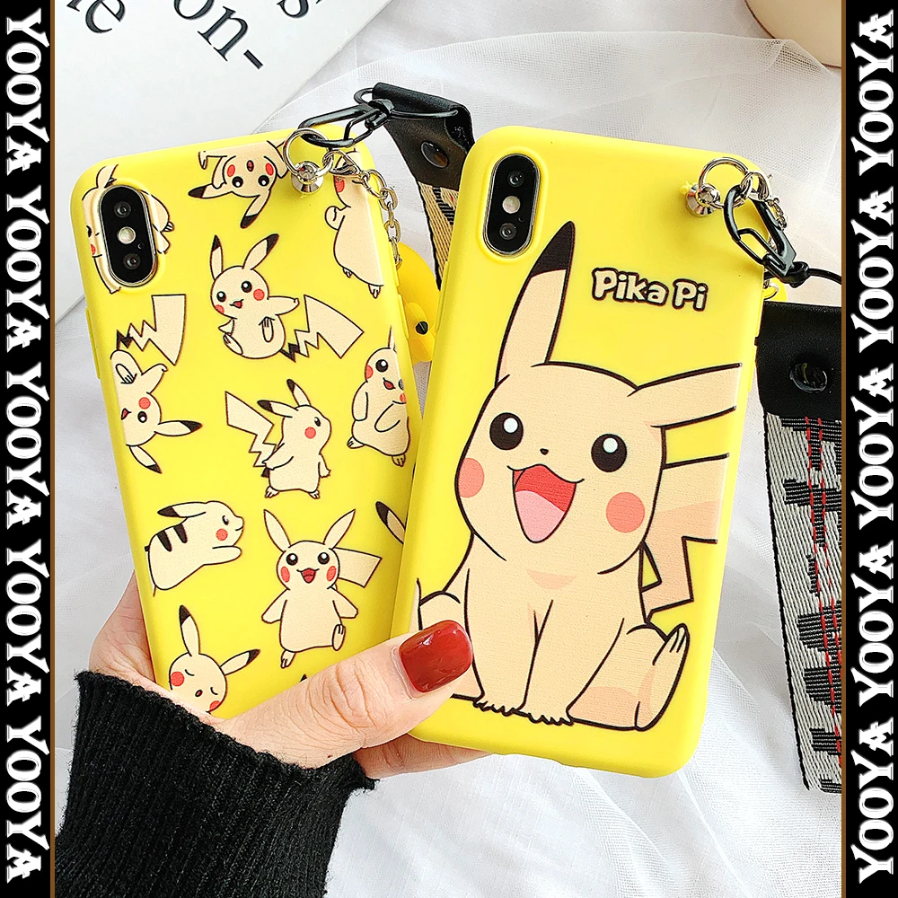 

Cute case for iPhone 6s 7 7p 8/8plus cartoon pattern phone bags for iPhone X XS XR xs max soft case with Doll bracket