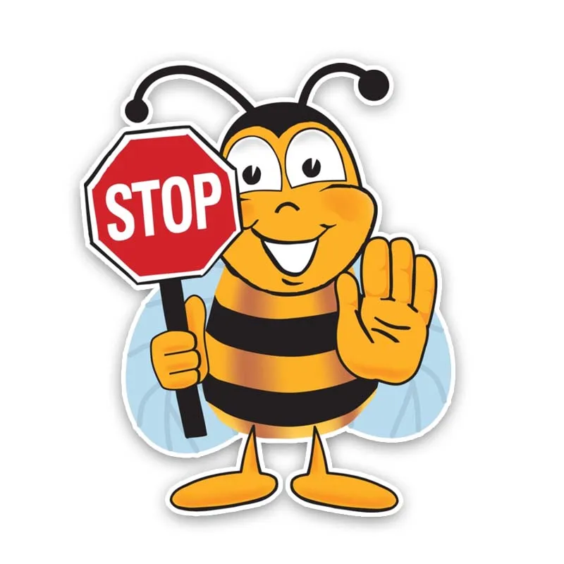 

Warning BEE STOP Decorate Cover Scratches Car Stickers and Decals for Rear Windshield Window Vinyl Car Accessories 18*14cm