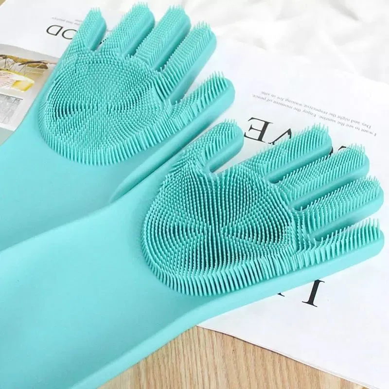 Pet Cat Grooming Glove Soft Silicone Dog Cat Pet Brush Glove Cat Cleaning Massage Brush Dog Bath Supplies Pet Glove Combs Tools