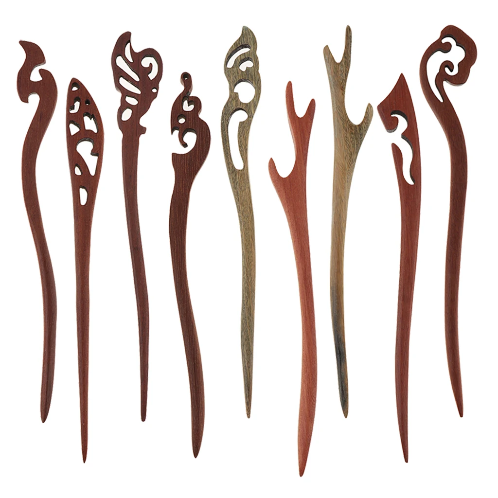 Vintage Bun Hair Stick Natural Wooden Sandalwood Handmade Ethnic Hairpin Pin